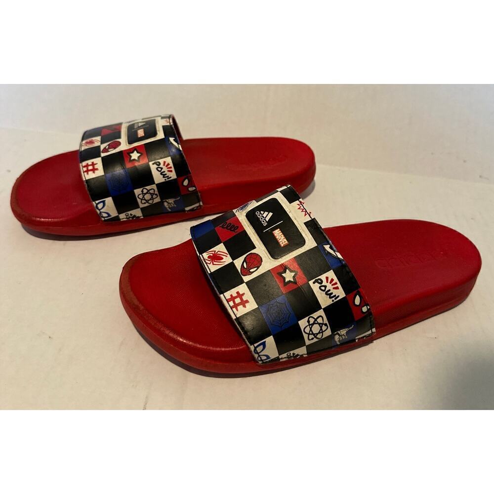 Adidas x Disney Kids Size 4 Adilette Comfort Spider-Man Slide Sandals Casual - Picture 2 of 11